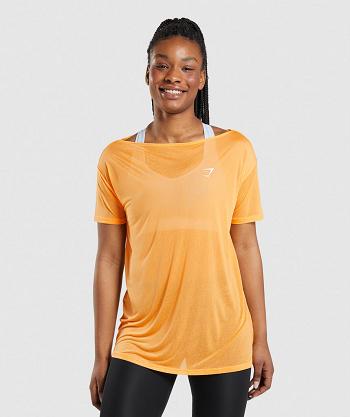 Corp Tops Gymshark Entrenamiento Oversized Mujer Albaricoque Naranjas | CO 2460TCE